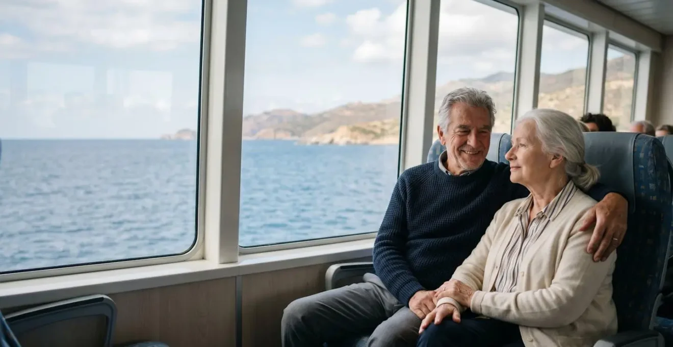 Passagers à bord d'une vedette panoramique profitant d'une traversée paisible en mer Méditerranée