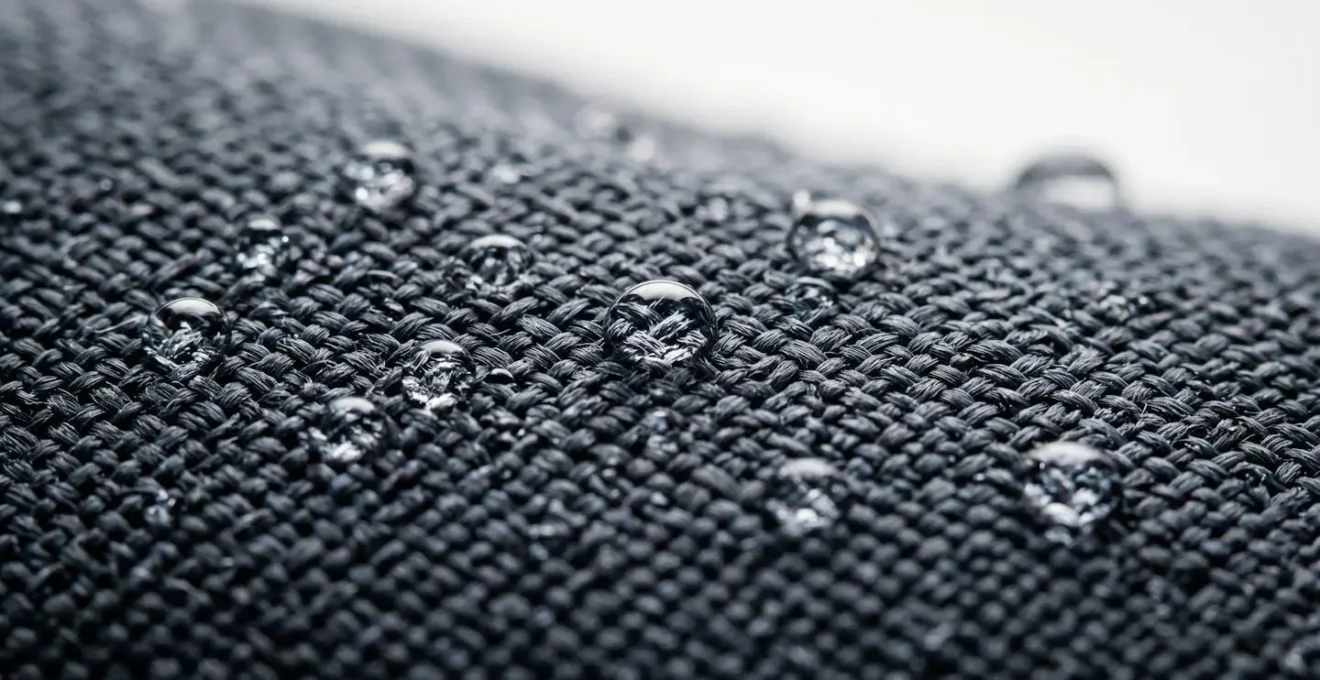 Gros plan sur des fibres de tissus techniques anti-UV